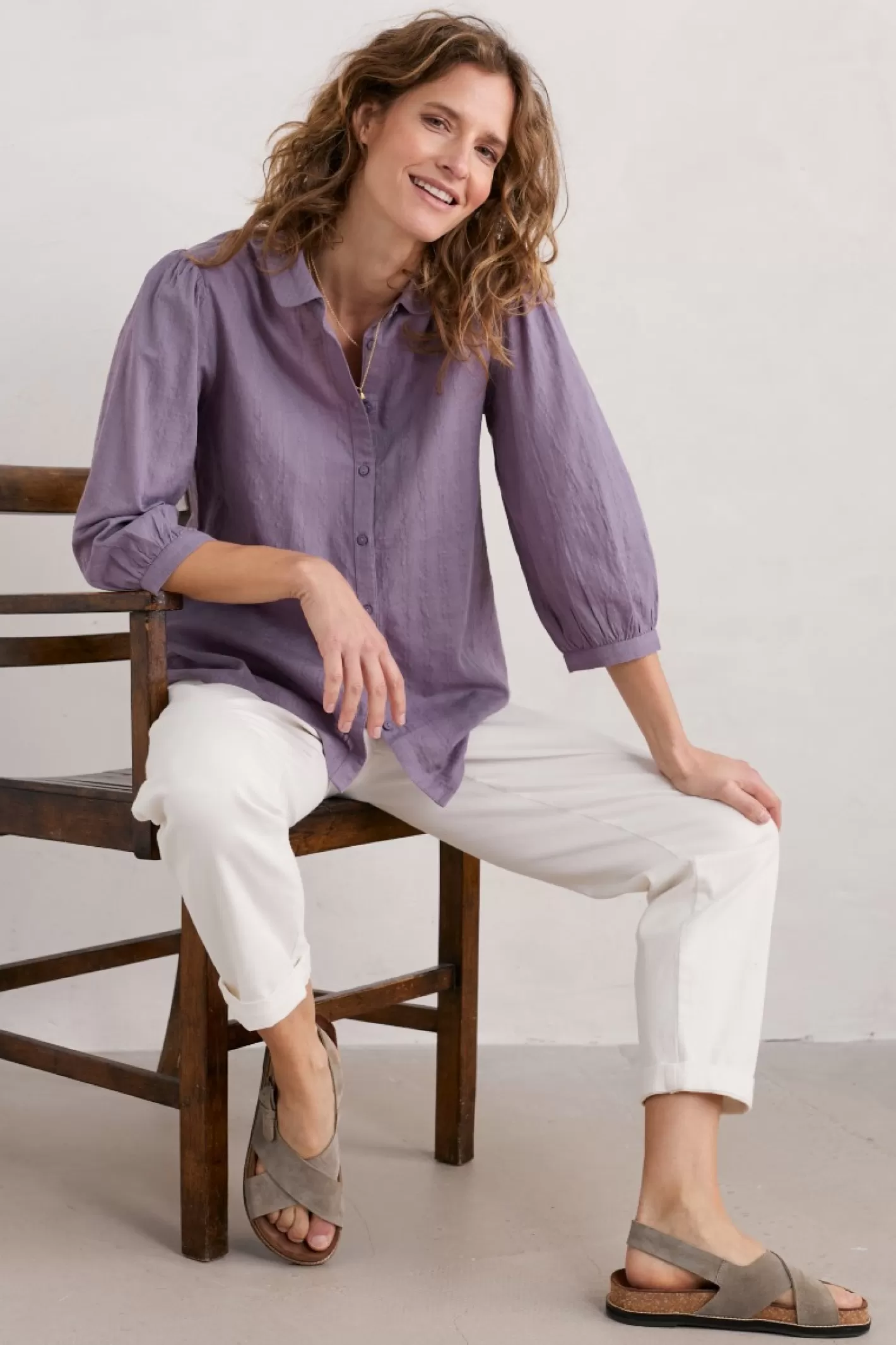 Discount Hope Cottage Organic Cotton Check Blouse Women Tops