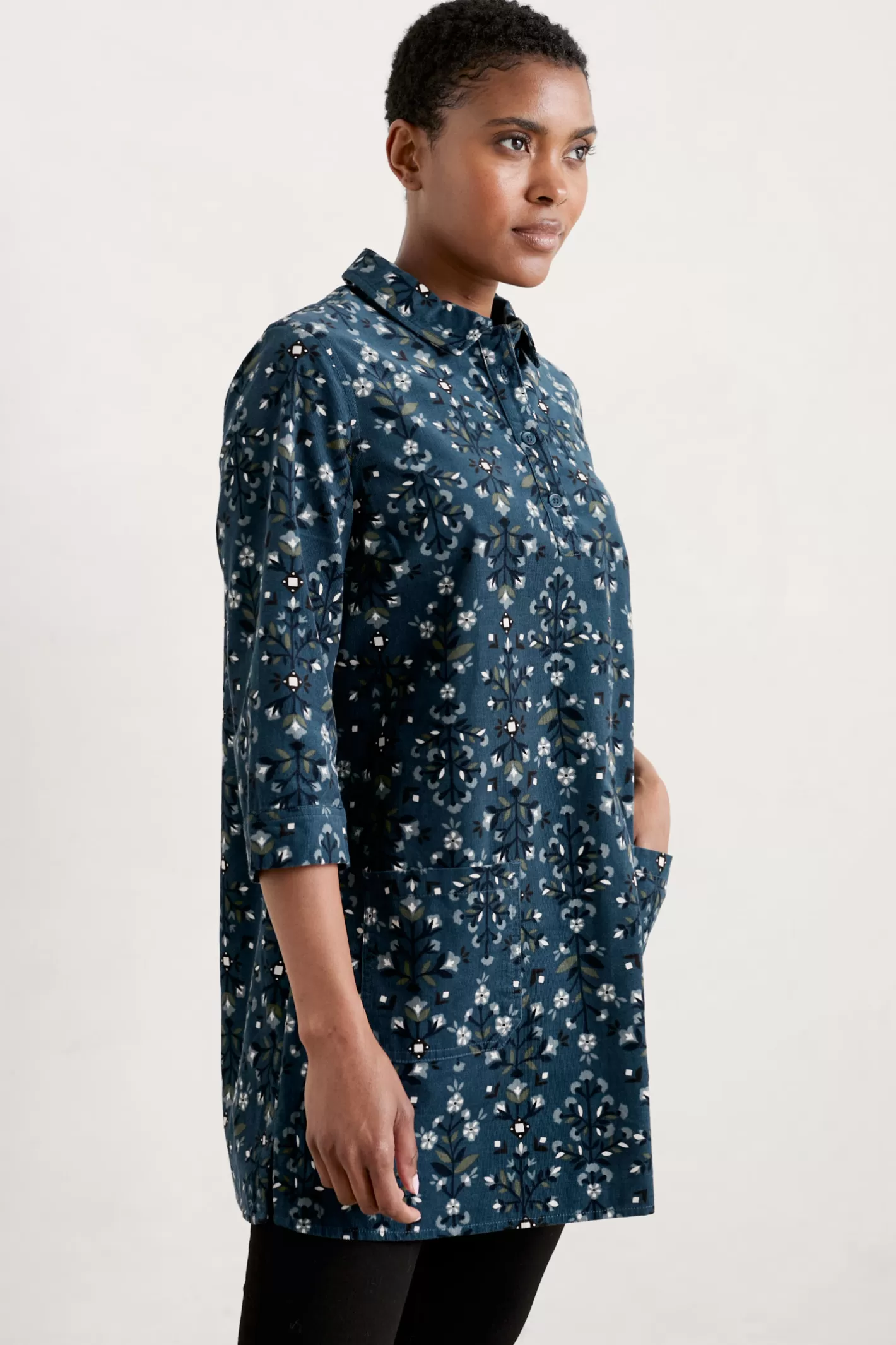 New Sky Sketch Needlecord Tunic Women Tunics
